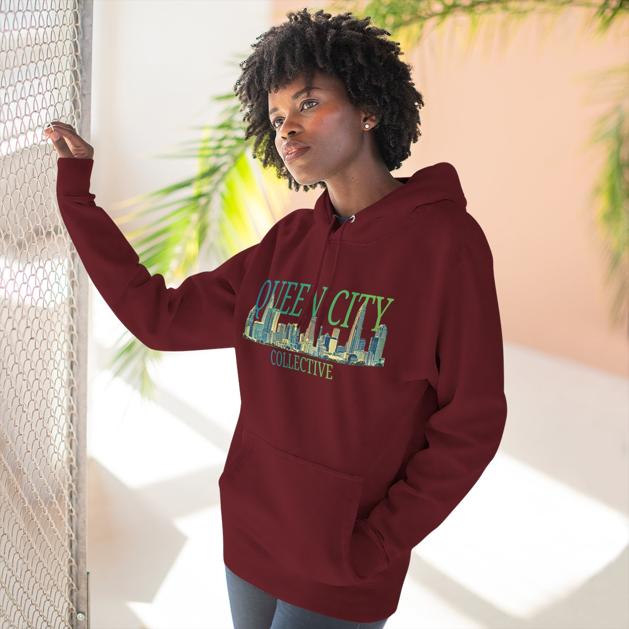 Queen City Collective Hoodie — Skyline Graphic Fleece Pullover