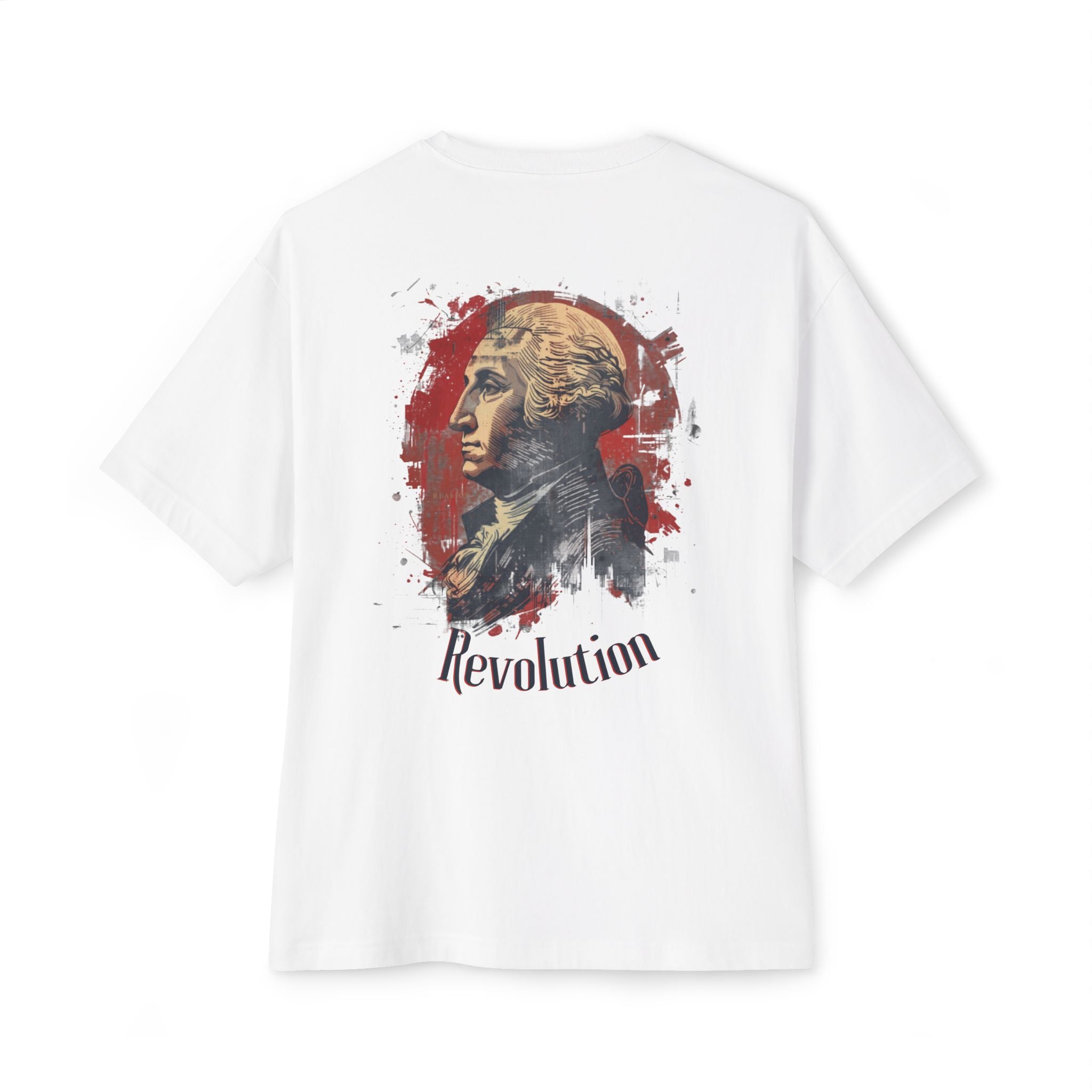 Revolution Graphic Tee — Vintage Washington Portrait Oversized T‑Shirt