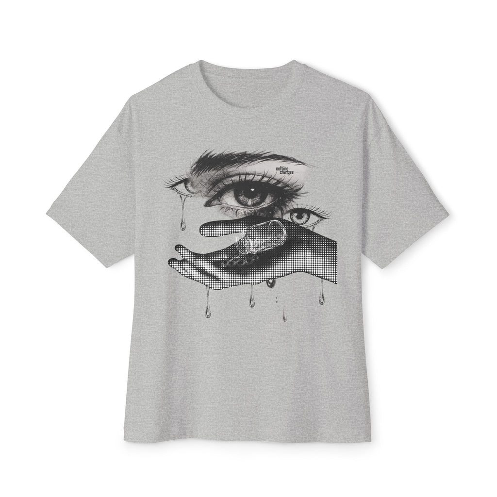 Dripping Eye Graphic Tee — Surreal Tear-Hand Art Unisex T-Shirt