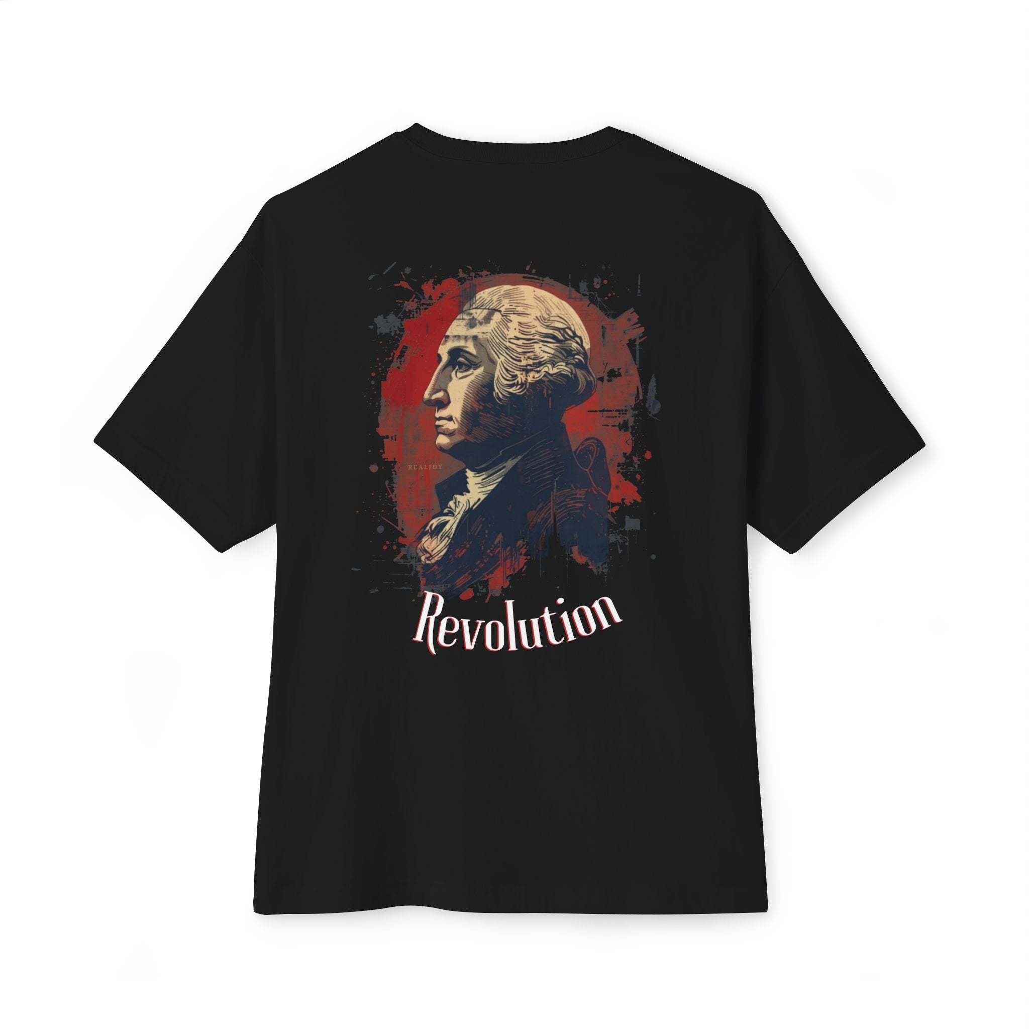 Revolution Graphic Tee — Vintage Washington Portrait Oversized T‑Shirt