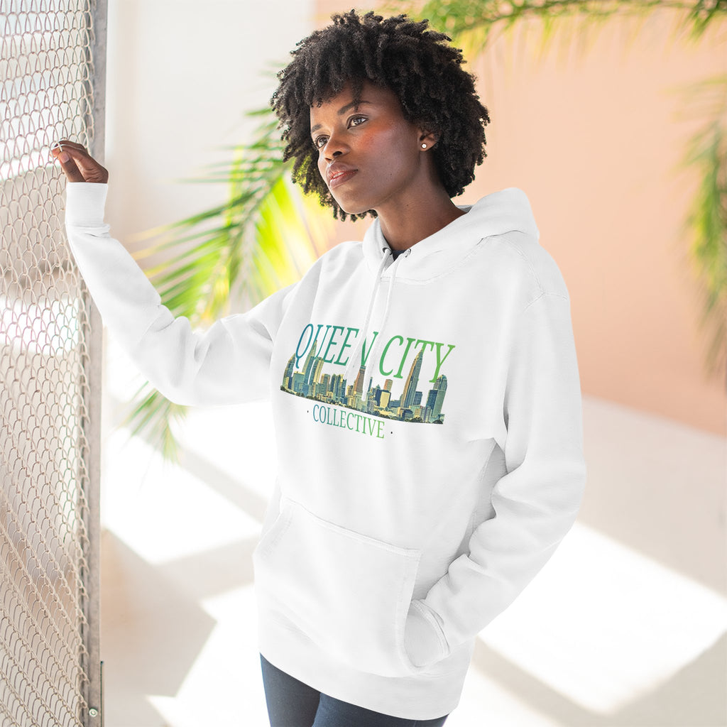Queen City Collective Hoodie — Skyline Graphic Fleece Pullover