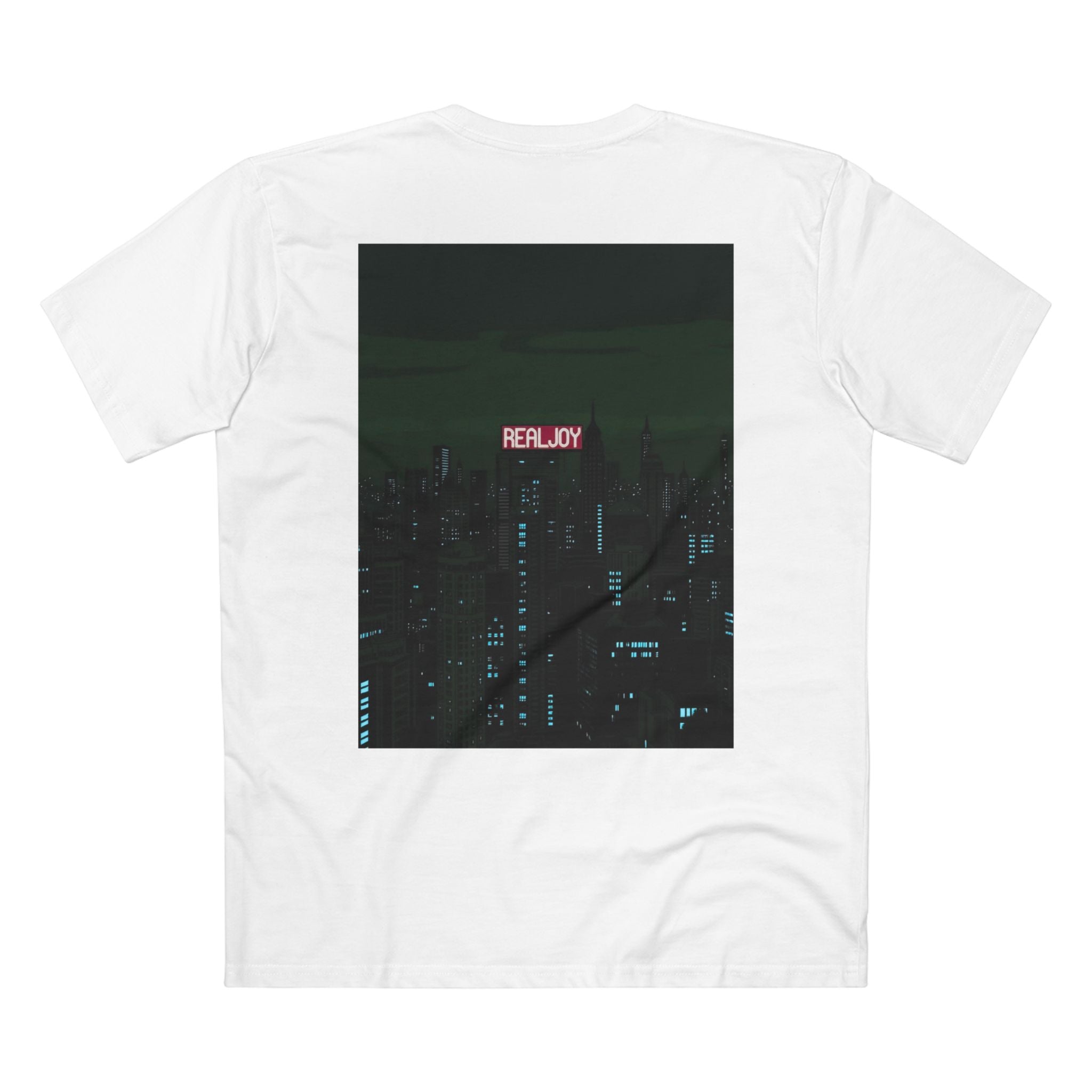 Retro Cyber City Tee — “REPLAY” Neon Graphic T-Shirt