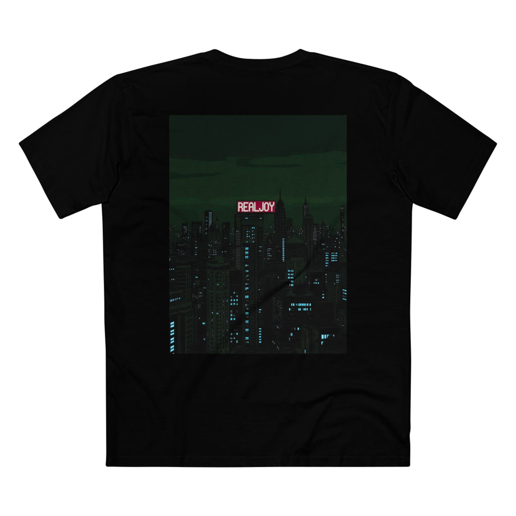 Retro Cyber City Tee — “REPLAY” Neon Graphic T-Shirt