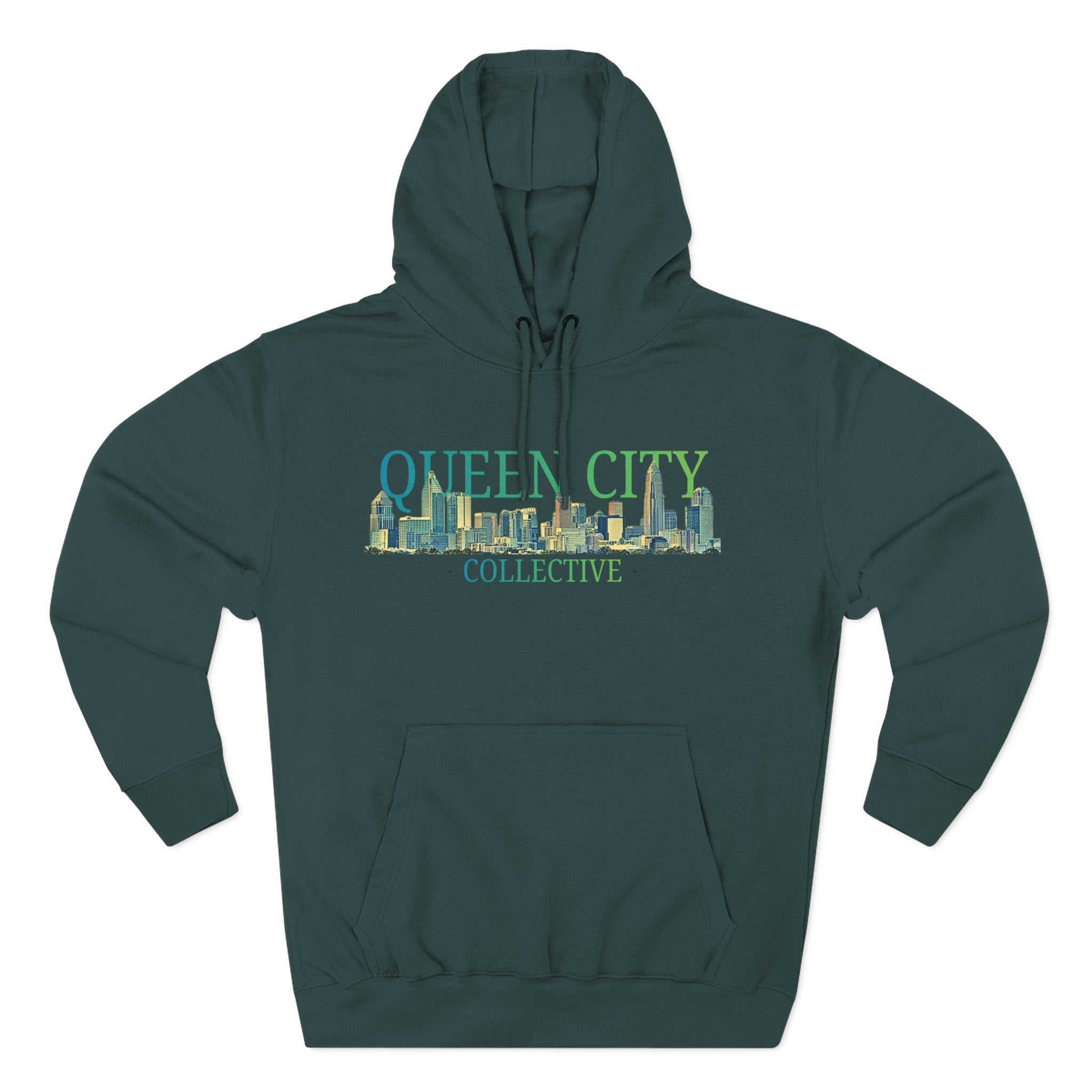 Queen City Collective Hoodie — Skyline Graphic Fleece Pullover