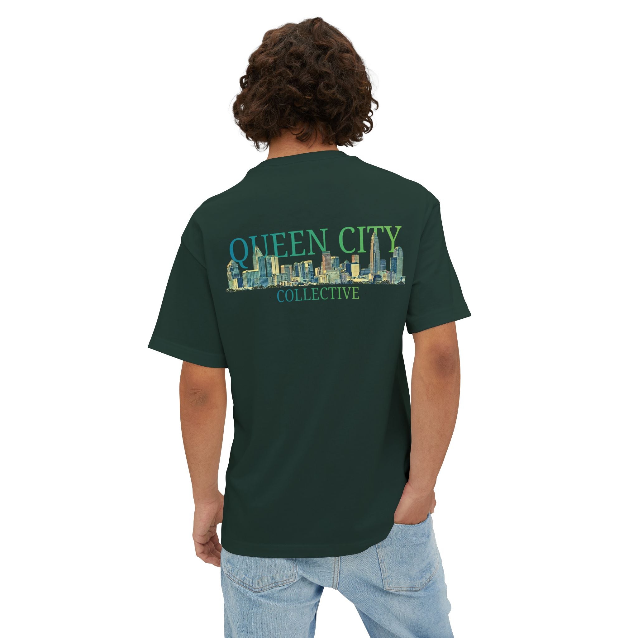 Queen City Collective Skyline Tee — Crown Chest Logo & Back Graphic