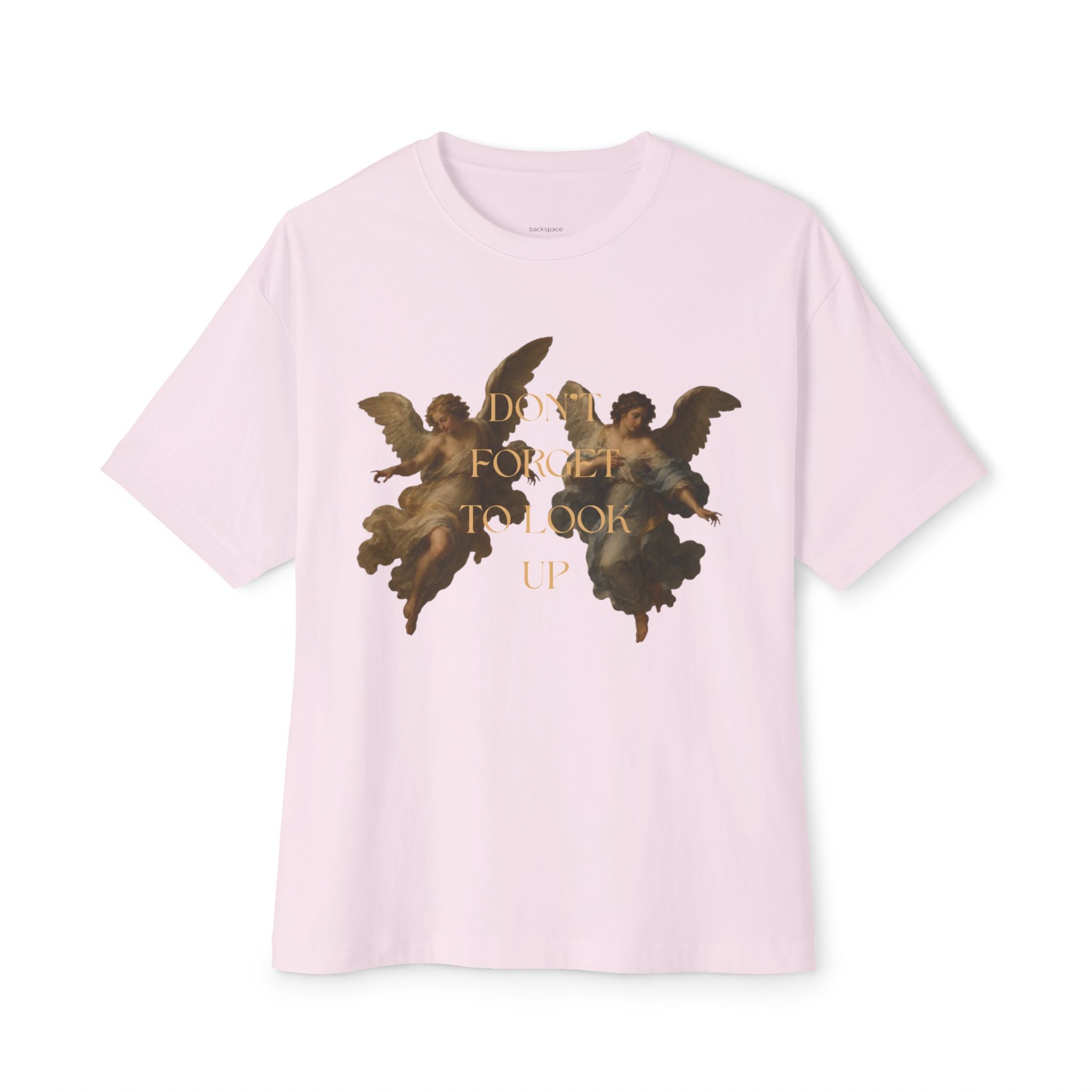 Angelic Cherubs Graphic Tee — 'Don't Forget To Look Up' Boxy T-Shirt