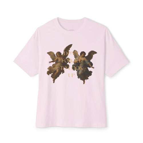 Angelic Cherubs Graphic Tee — 'Don't Forget To Look Up' Boxy T-Shirt