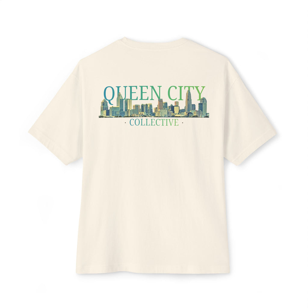 Queen City Collective Skyline Tee — Crown Chest Logo & Back Graphic