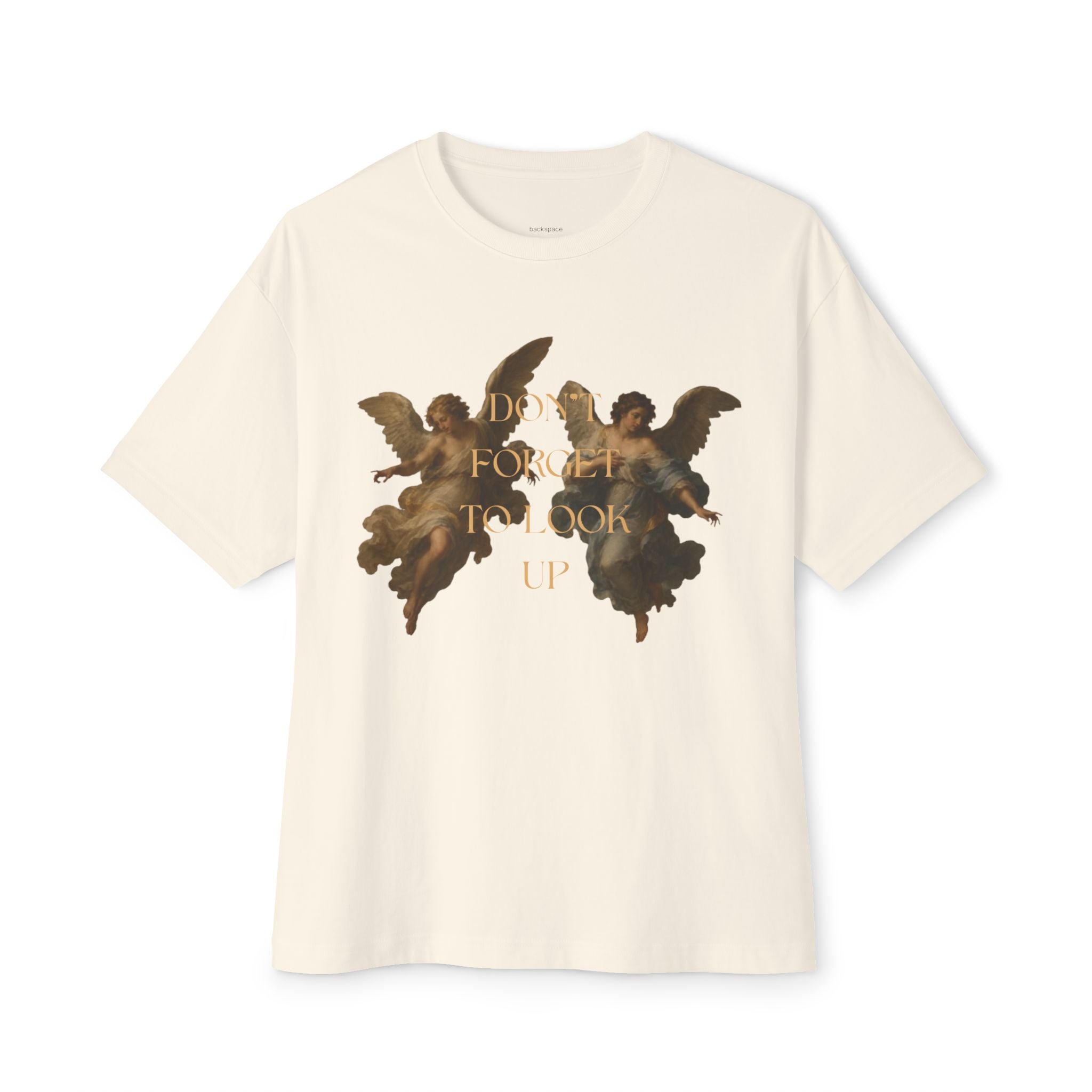 Angelic Cherubs Graphic Tee — 'Don't Forget To Look Up' Boxy T-Shirt
