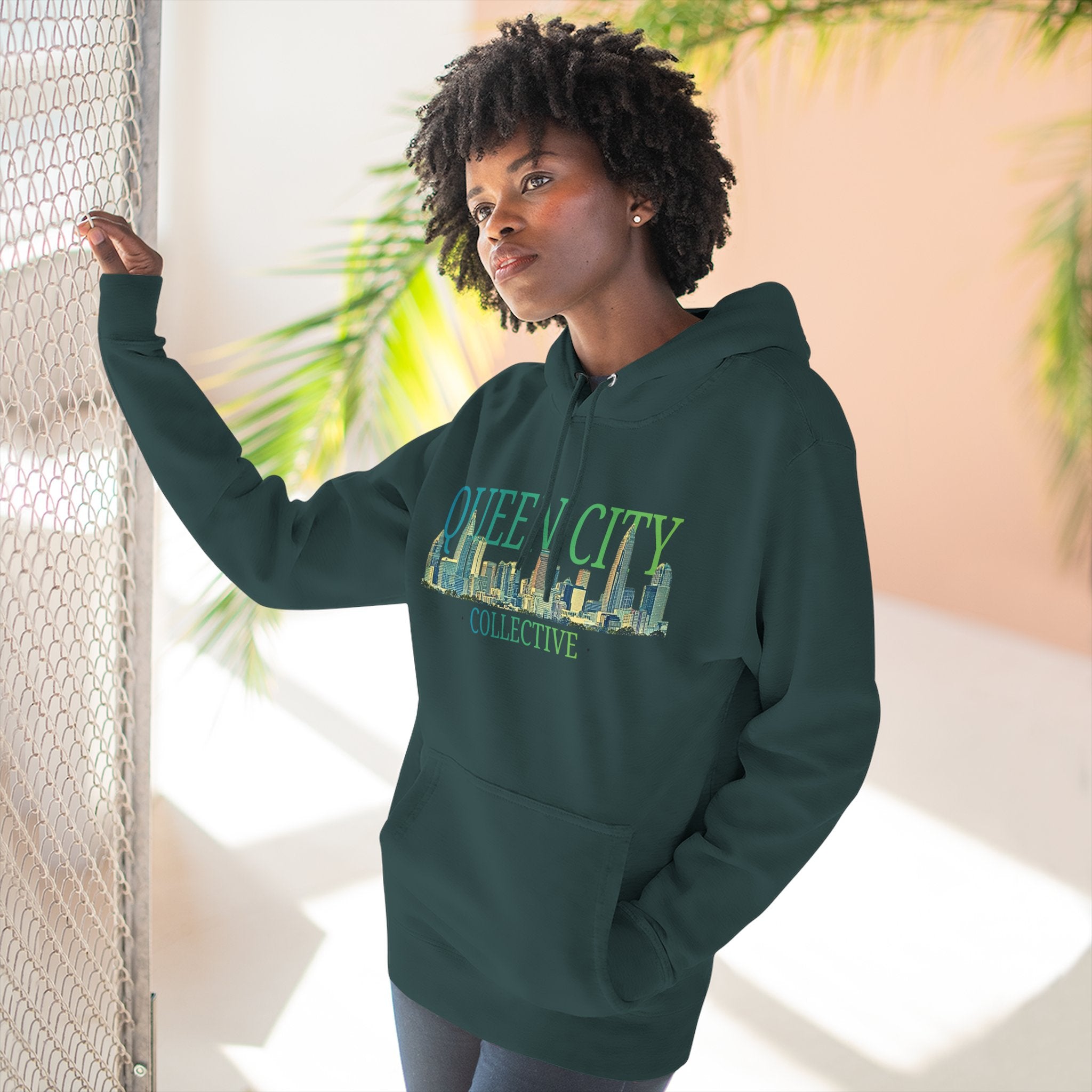 Queen City Collective Hoodie — Skyline Graphic Fleece Pullover
