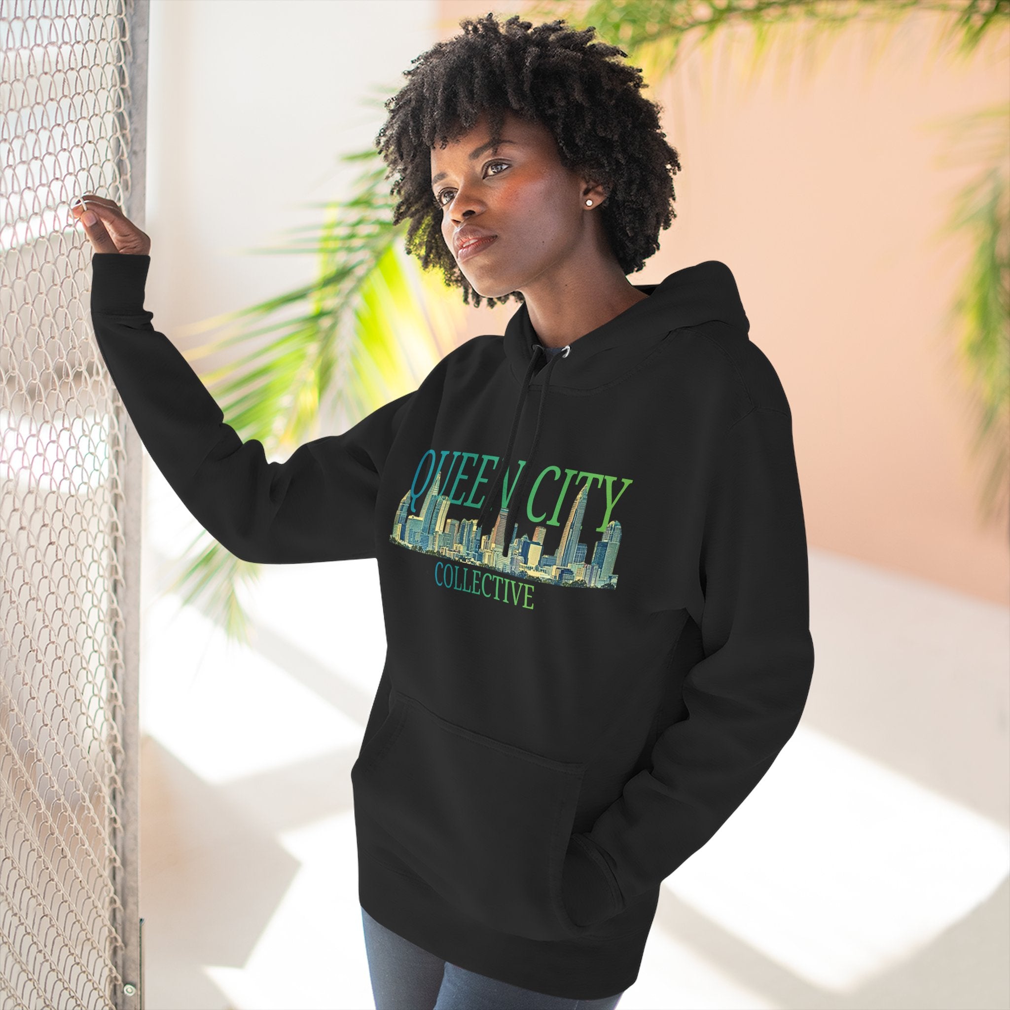 Queen City Collective Hoodie — Skyline Graphic Fleece Pullover
