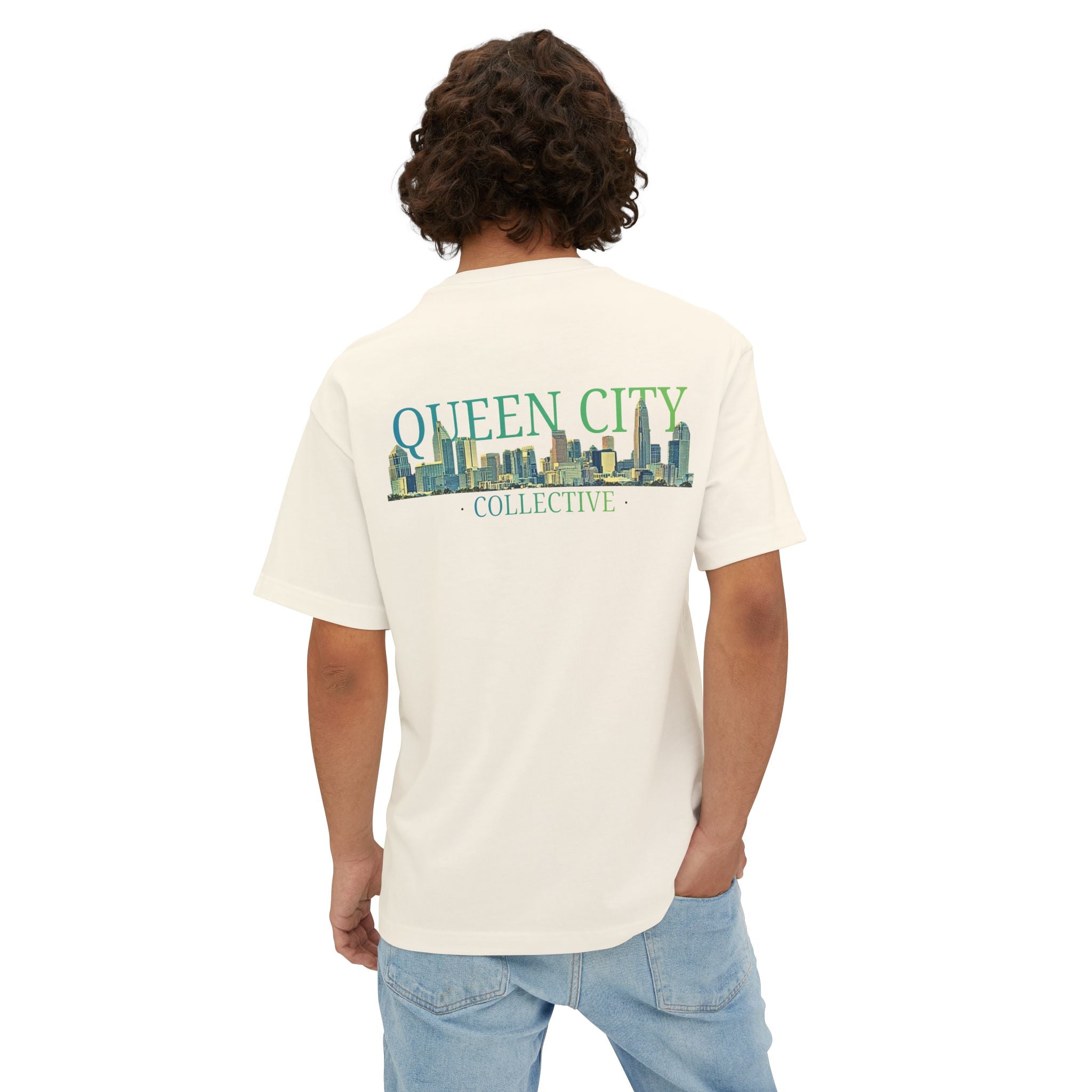 Queen City Collective Skyline Tee — Crown Chest Logo & Back Graphic