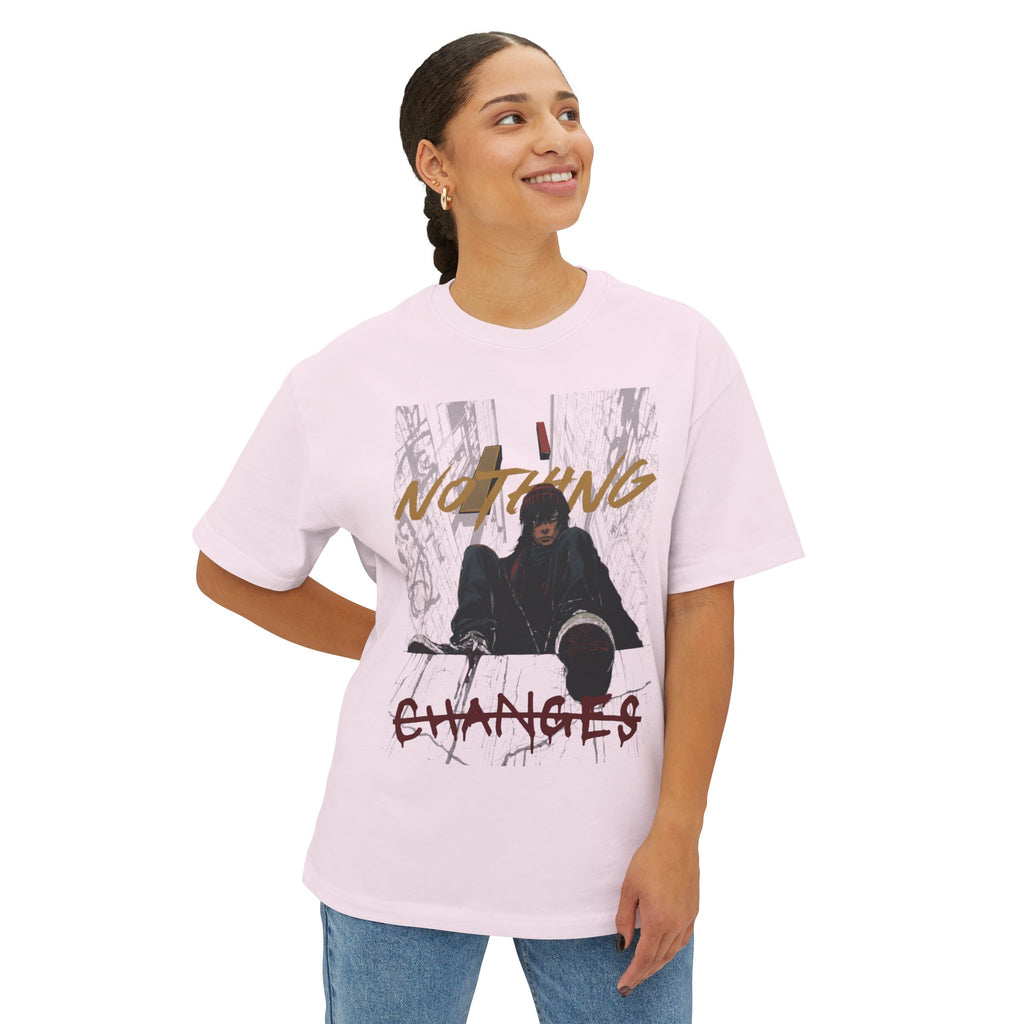 Nothing Changes Graphic Tee — Urban Grunge Oversized T-Shirt
