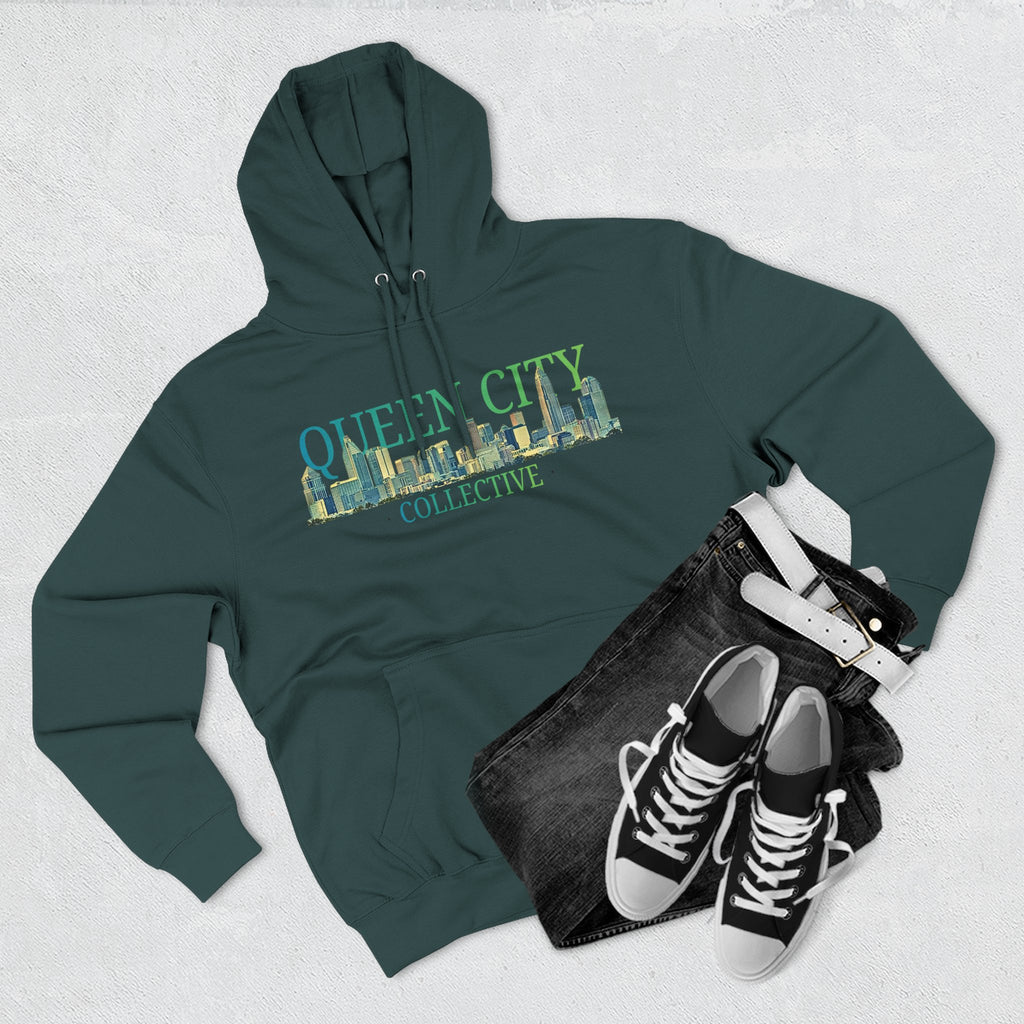 Queen City Collective Hoodie — Skyline Graphic Fleece Pullover