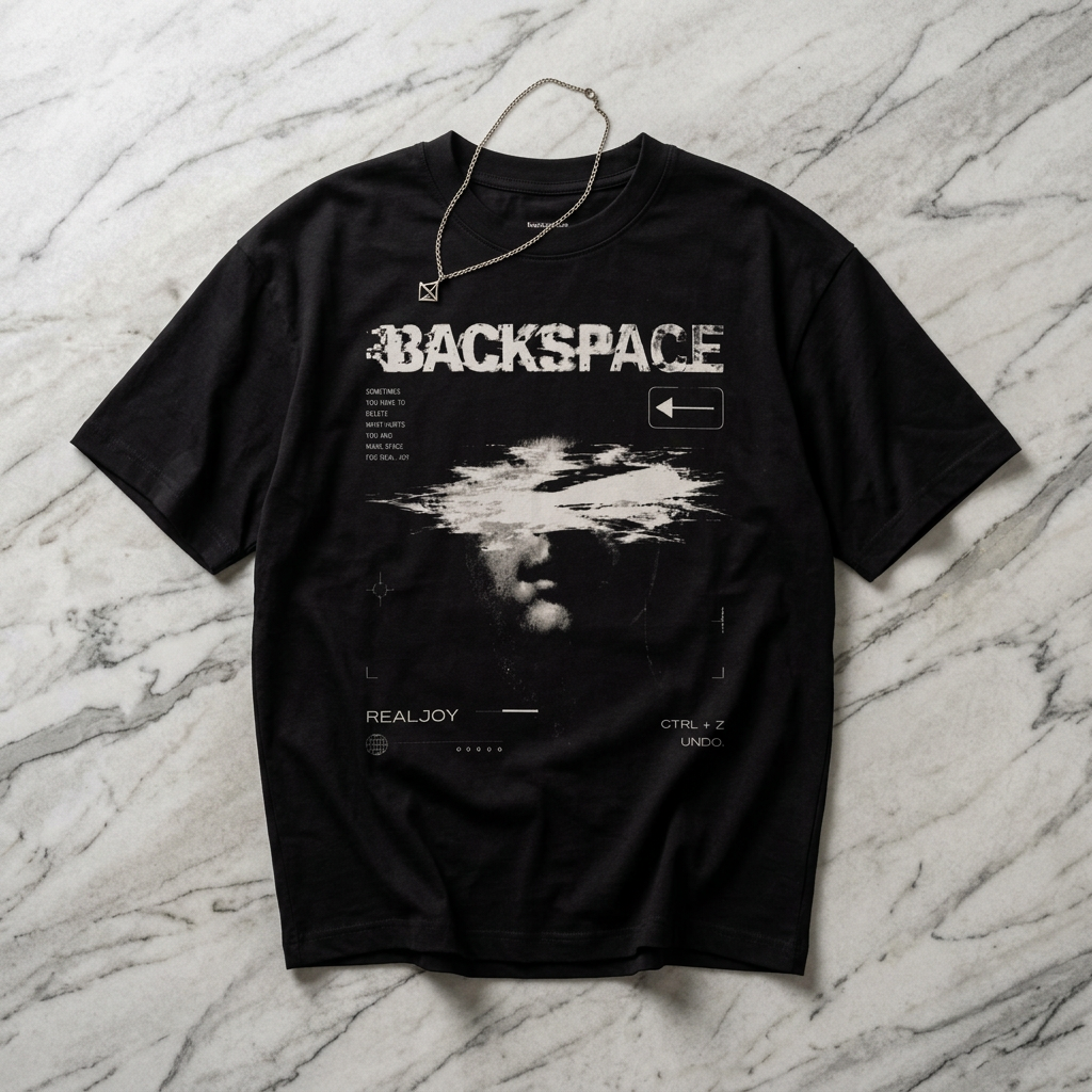 Backspace Graphic Tee — "Not Everything Deserves to Be Carried Forward" Boxy Shirt