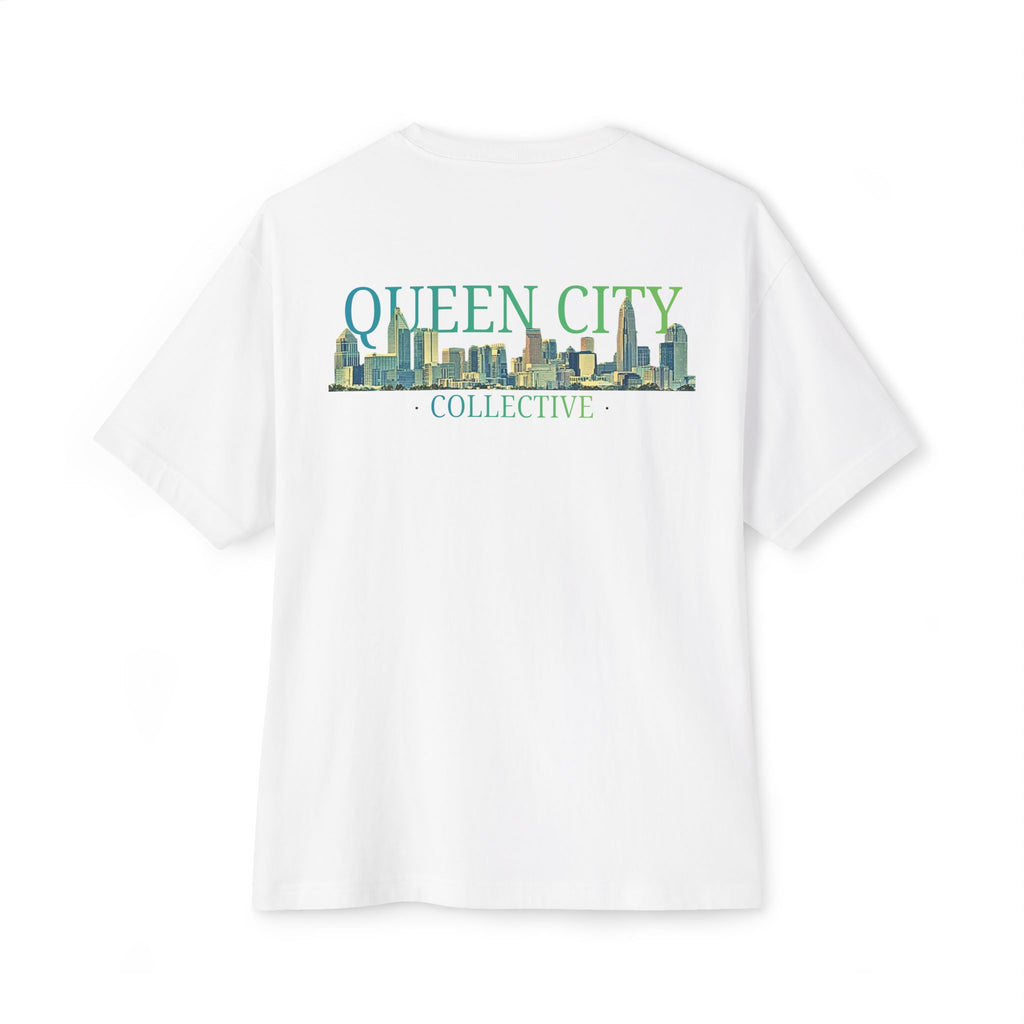 Queen City Collective Skyline Tee — Crown Chest Logo & Back Graphic