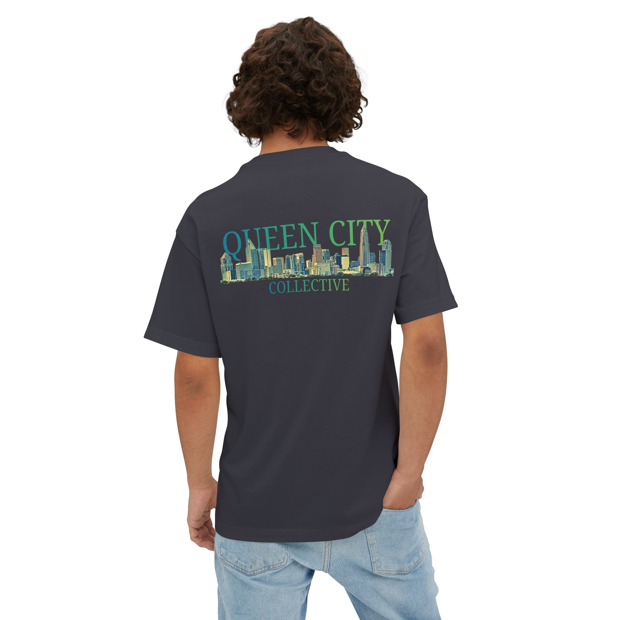 Queen City Collective Skyline Tee — Crown Chest Logo & Back Graphic