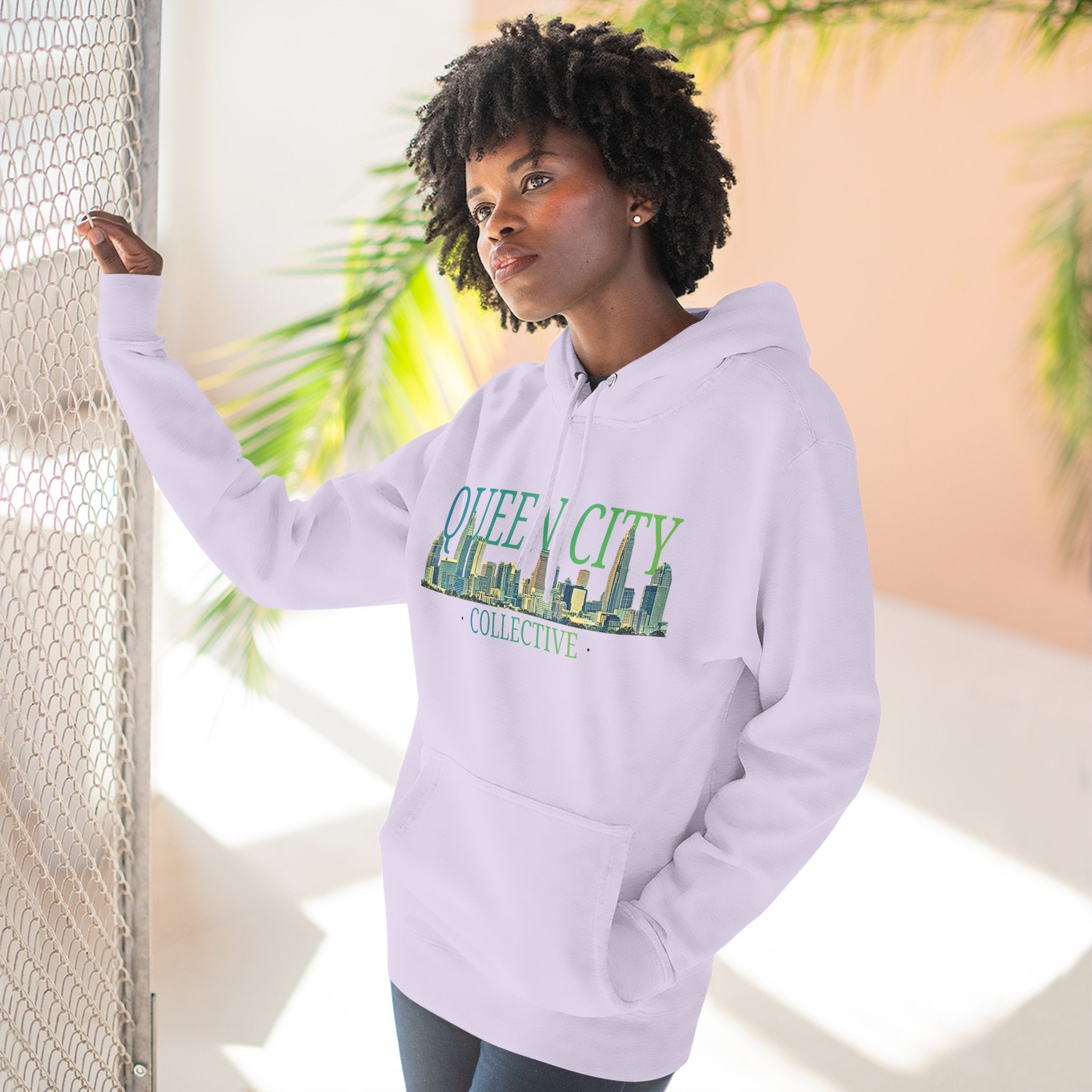 Queen City Collective Hoodie — Skyline Graphic Fleece Pullover