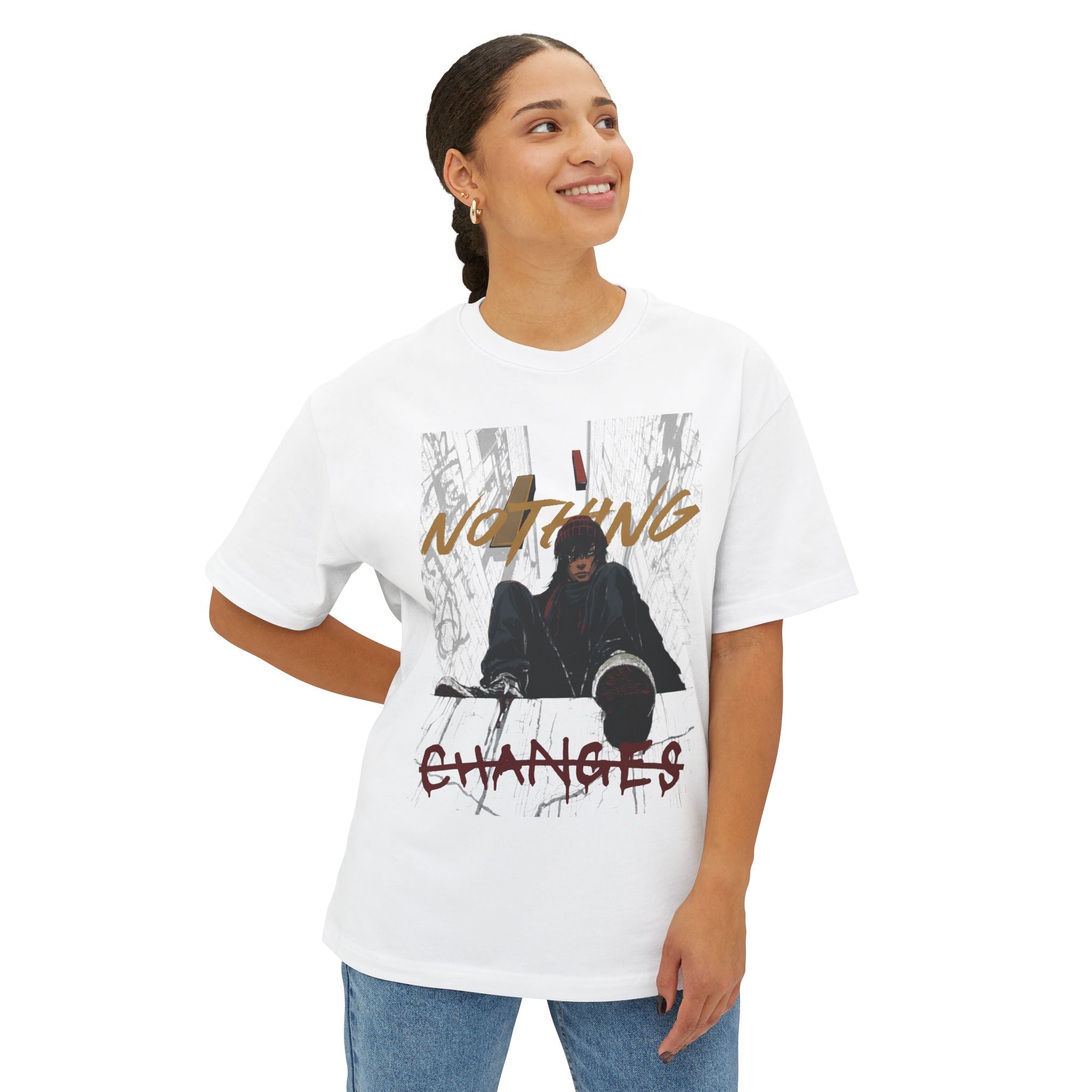 Nothing Changes Graphic Tee — Urban Grunge Oversized T-Shirt
