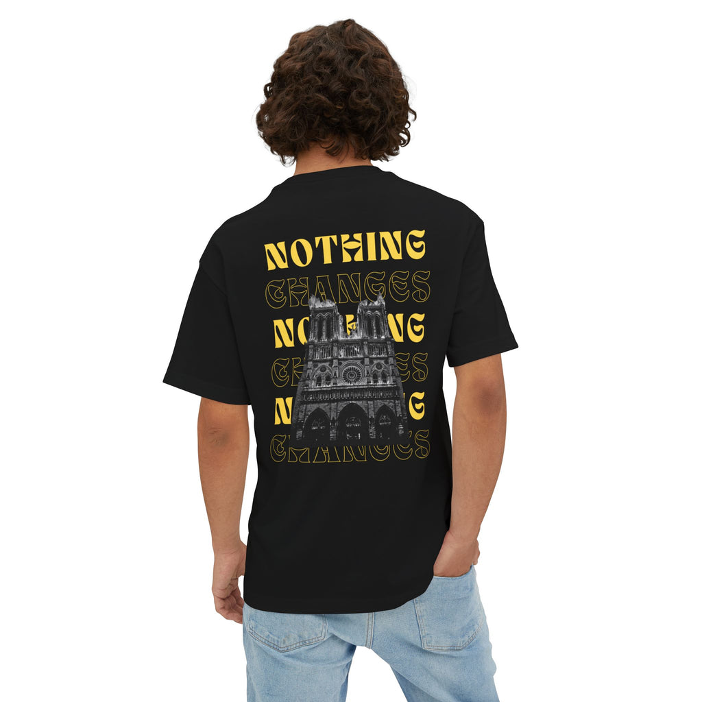 Nothing Changes Tee — Gothic Cathedral Graphic Boxy T‑Shirt