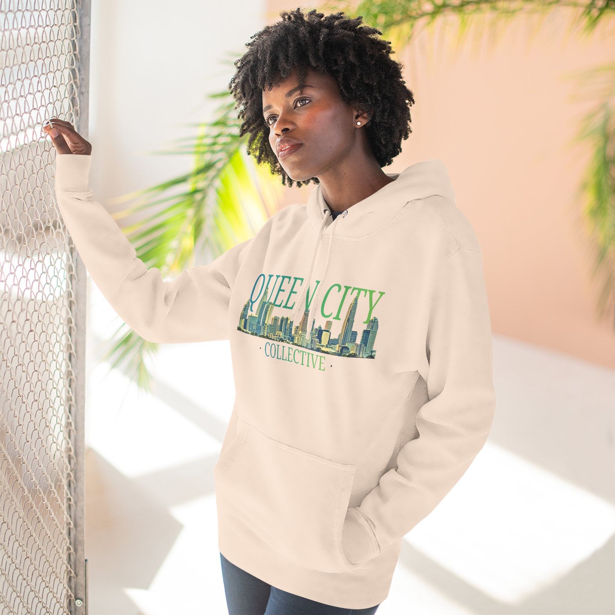 Queen City Collective Hoodie — Skyline Graphic Fleece Pullover