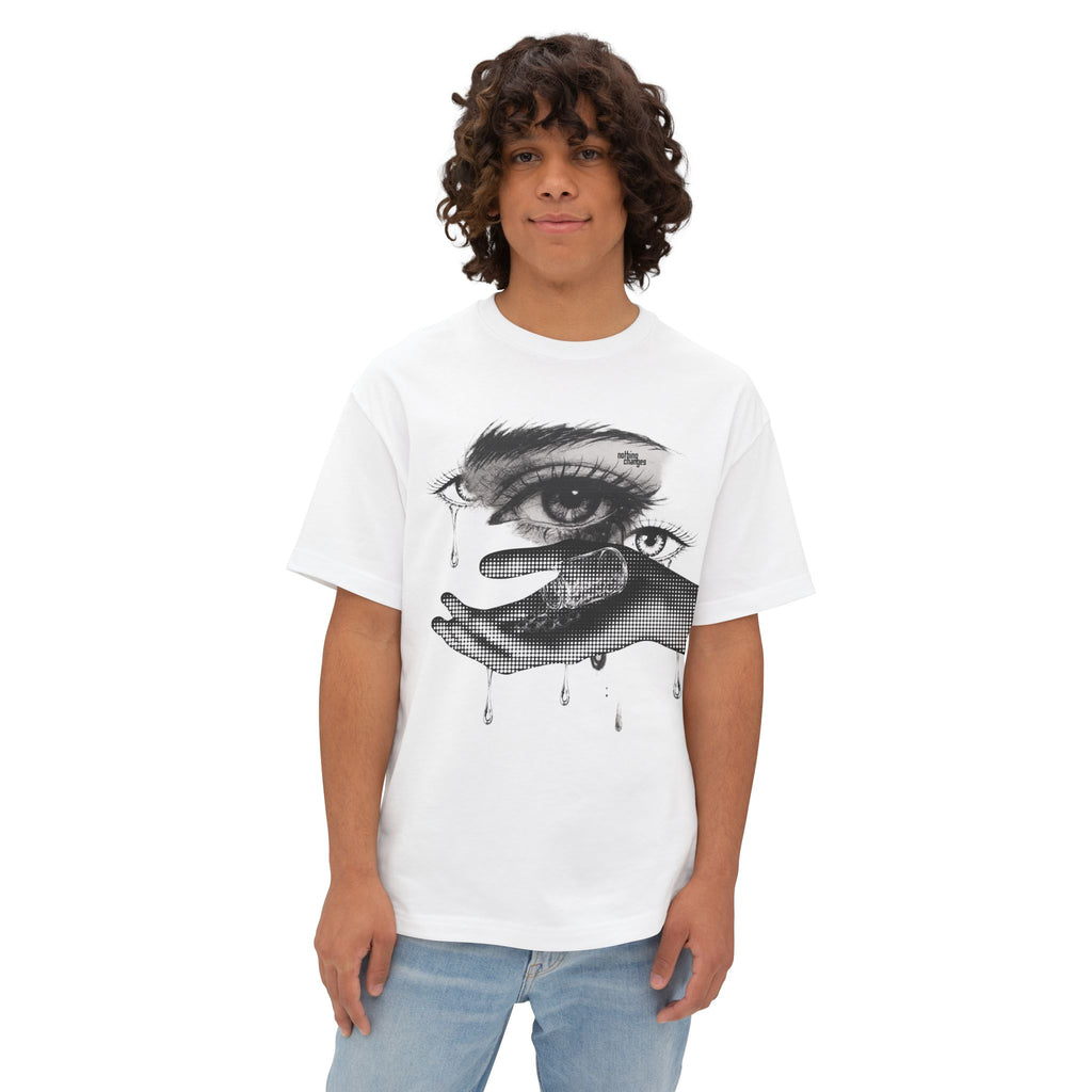 Dripping Eye Graphic Tee — Surreal Tear-Hand Art Unisex T-Shirt