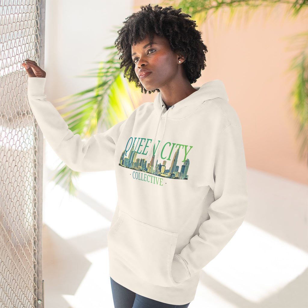 Queen City Collective Hoodie — Skyline Graphic Fleece Pullover
