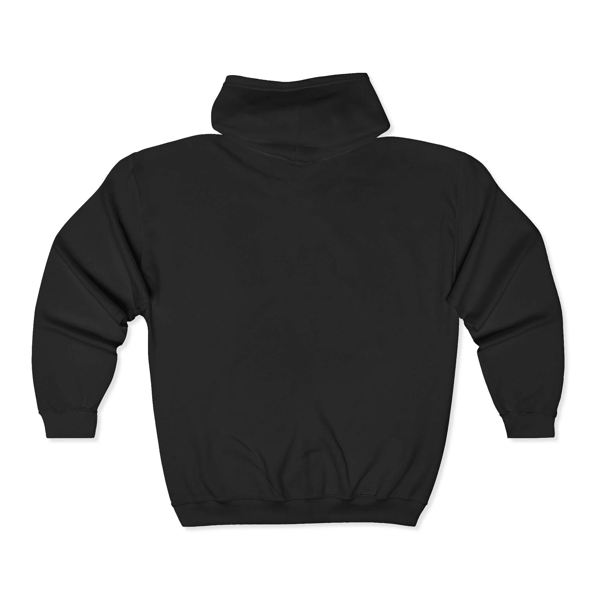 Black Zip Hoodie — 'REALJOY' Grunge Logo Metalcore Zip-Up