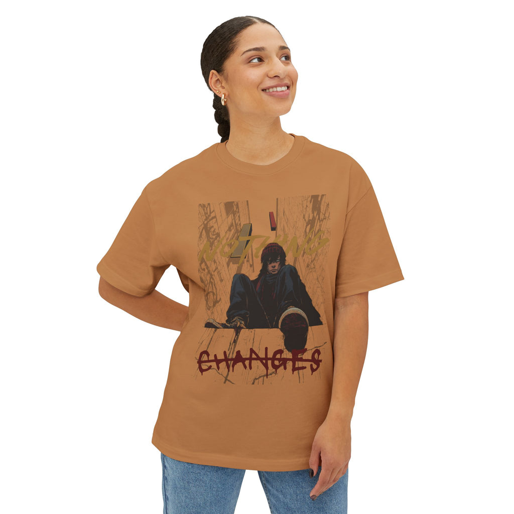Nothing Changes Graphic Tee — Urban Grunge Oversized T-Shirt